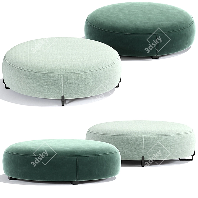 Elegant Poliform New York Pouf 3D model image 3