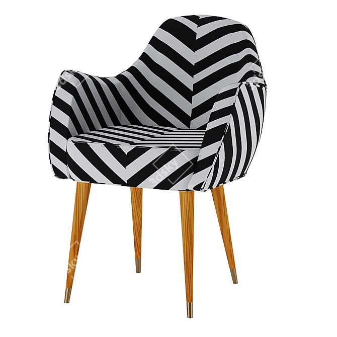 Zebra Pattern Chair 3D model image 1