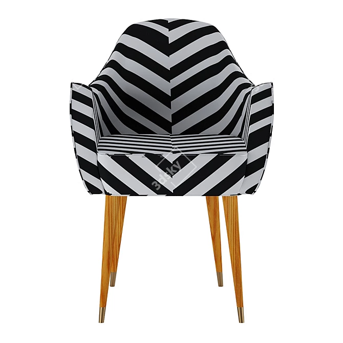 Zebra Pattern Chair 3D model image 2