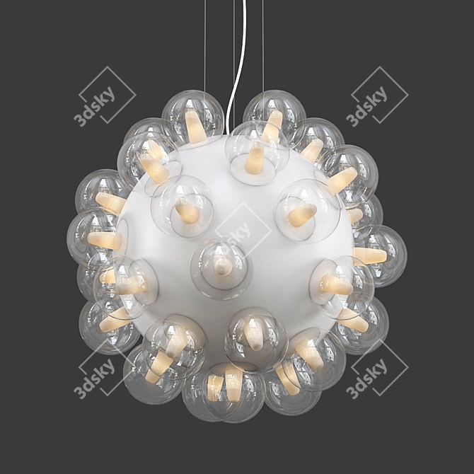 Elegant Orbit Pendant Chandelier 3D model image 2