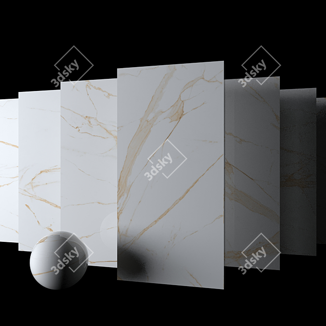 Elegant Beige Marble Set 3D model image 2