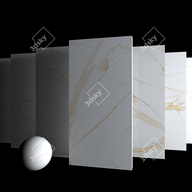 Elegant Beige Marble Set 3D model image 3