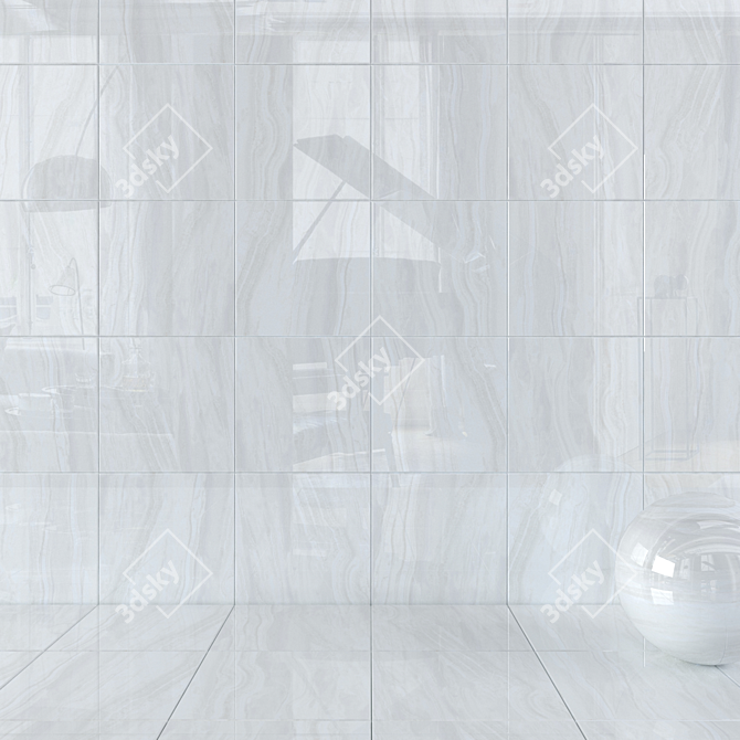 Poseidon Grey Wall Tiles: Multi-Texture Luxury 3D model image 1