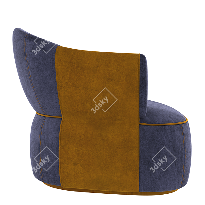 Luxurious Larzia Velvet Chair 3D model image 11