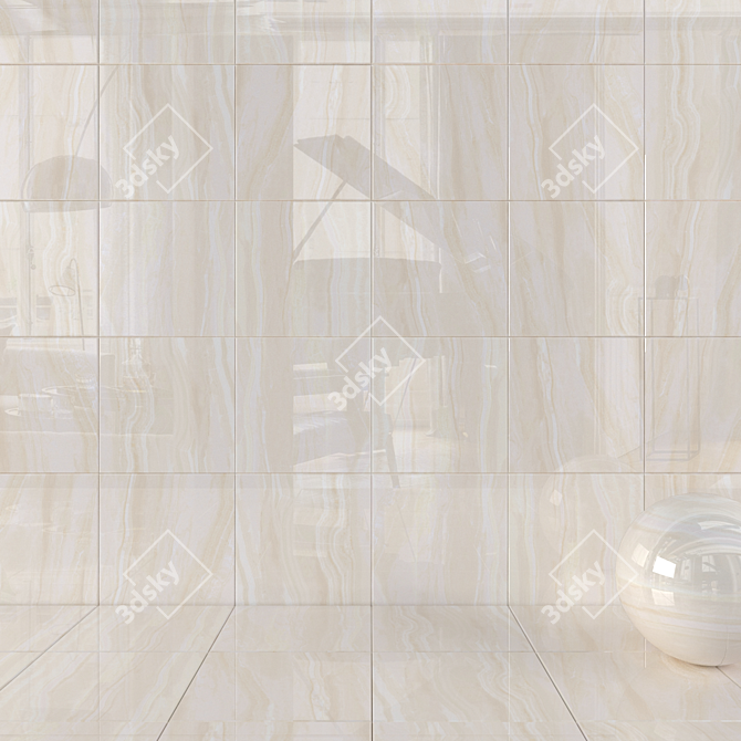 Poseidon Ivory Wall Tiles - Multi-textured 60x60cm & 1200x1200px 3D model image 1