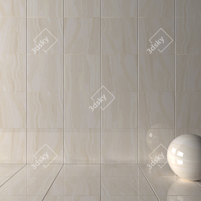 Poseidon Ivory Wall Tiles - Multi-textured 60x60cm & 1200x1200px 3D model image 2