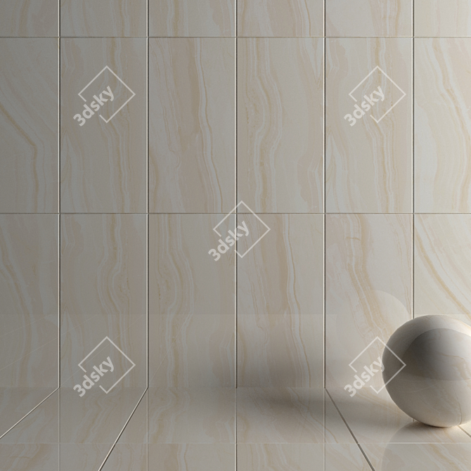 Ivory Poseidon Wall Tiles - Luxury Collection 3D model image 3