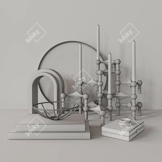 Modular Candle Holder Set 3D model image 3