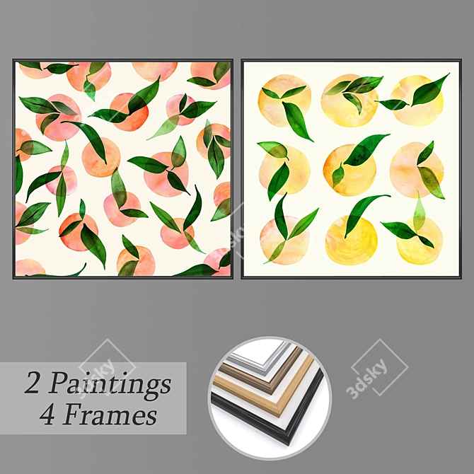 Artisanal Wall Painting Set 3D model image 1