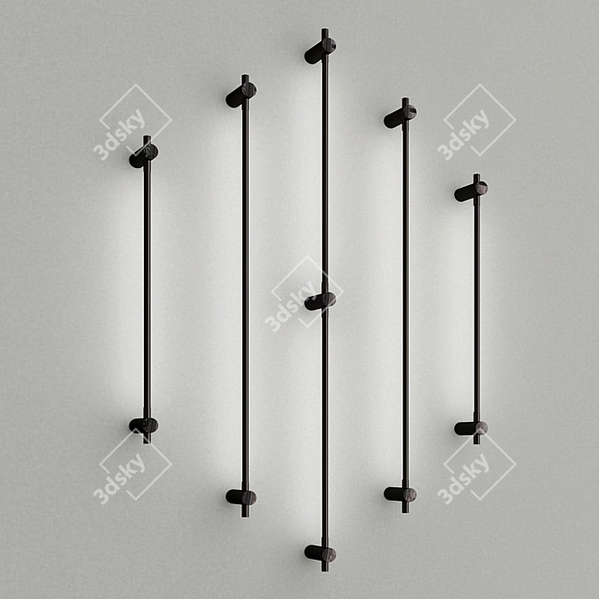 Sleek LED Brass Display Light 3D model image 4