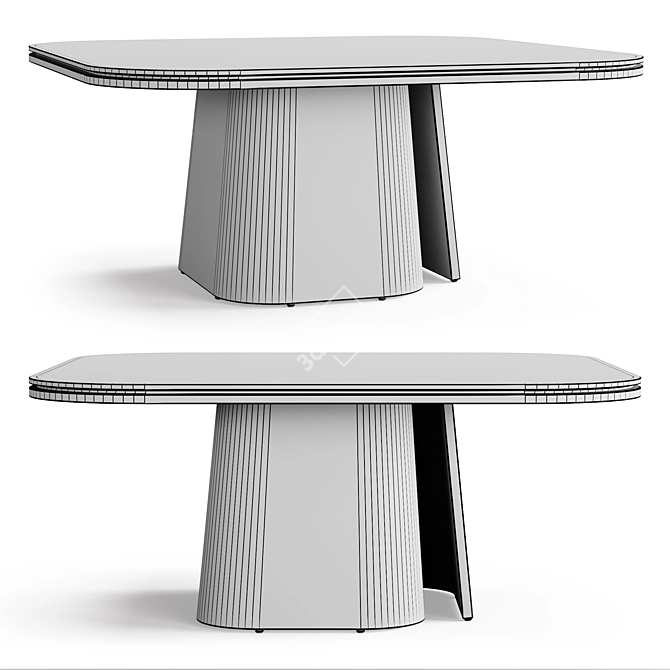 Modern Reda Amalou Dining Table: Ooma 3D model image 3