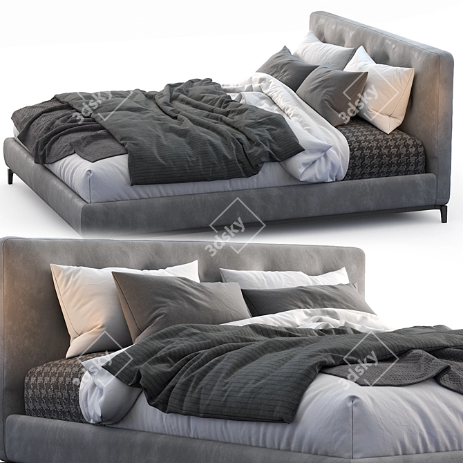 Luxurious Minotti Andersen Bed 3D model image 4