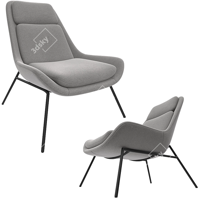 Sleek Eero Accent Chair 3D model image 1