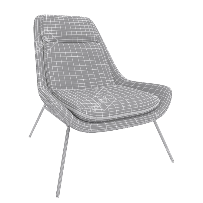 Sleek Eero Accent Chair 3D model image 3