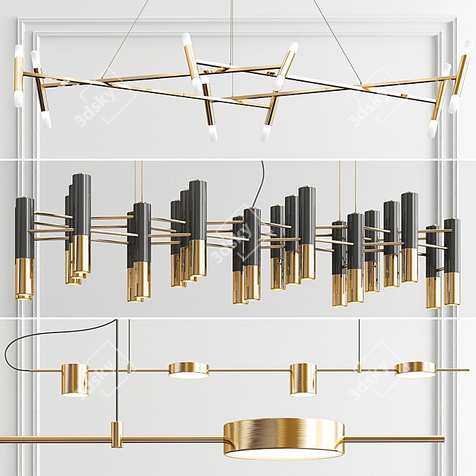 Luxury Counterpoint Diamant Ike Chandelier 3D model image 1