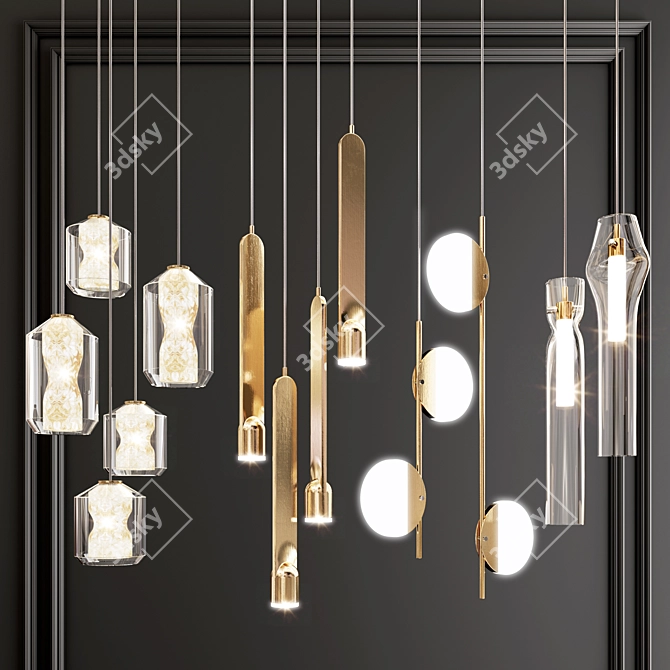 Modern Pendant Lights Set Vol. 03 3D model image 1