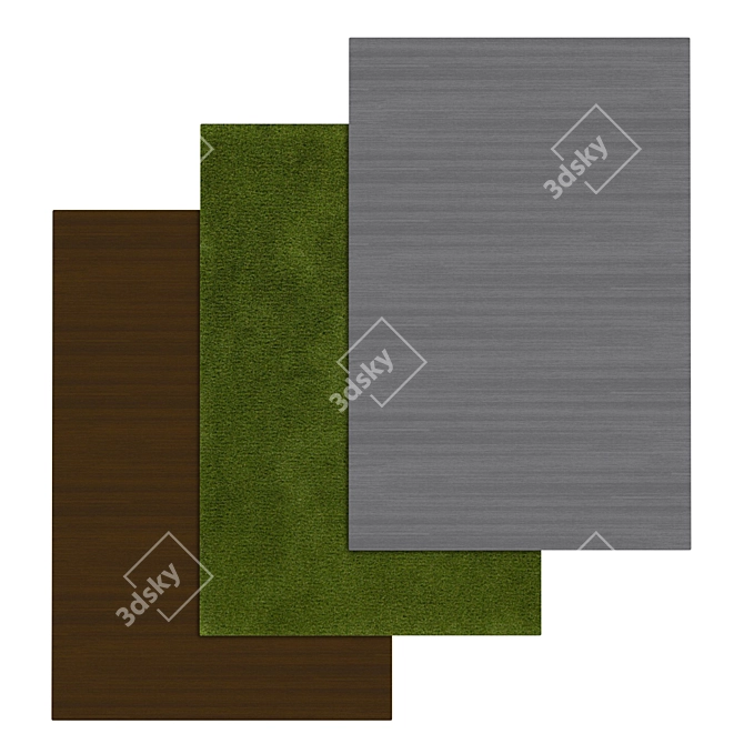 High-Quality Carpet Set - 3 Variants 3D model image 1