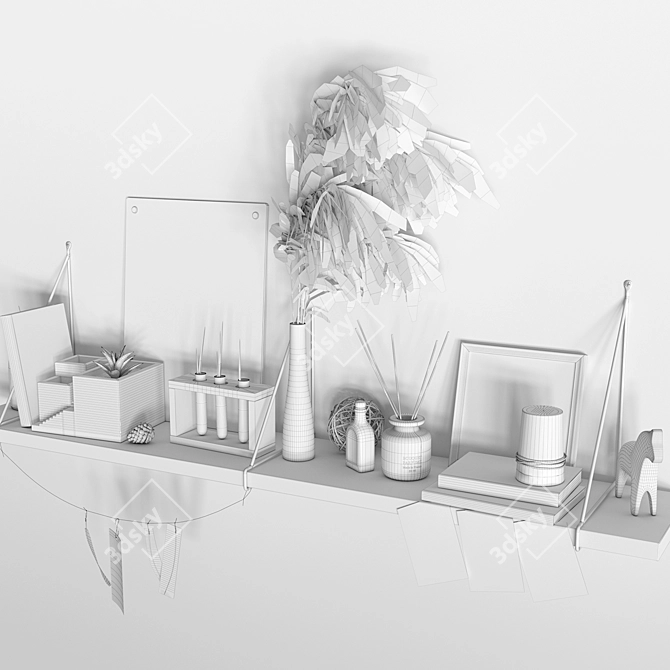 Modern Floating Shelf 1200x200mm 3D model image 4
