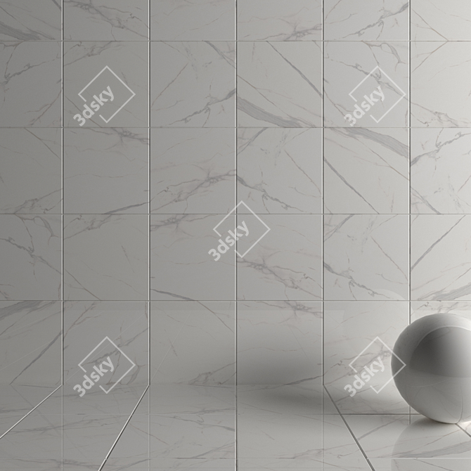 Royal Marble White Wall Tiles 3D model image 3