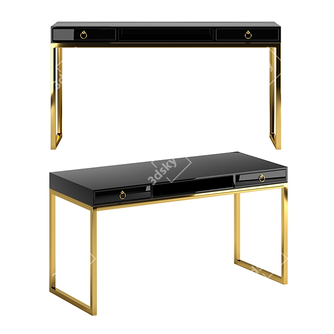 Modern Office Desk: 1400mm Length 3D model image 4