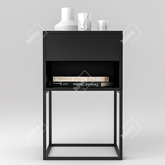 Handcrafted Viktor Nightstand - Elegant Bedside Table 3D model image 1