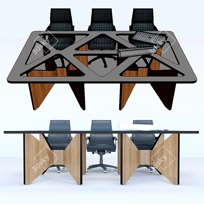 Customized Conference Table 3D model image 3