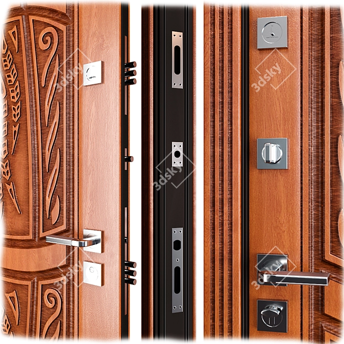 Gracia Metal Entrance Door: Abwehr Security 3D model image 2