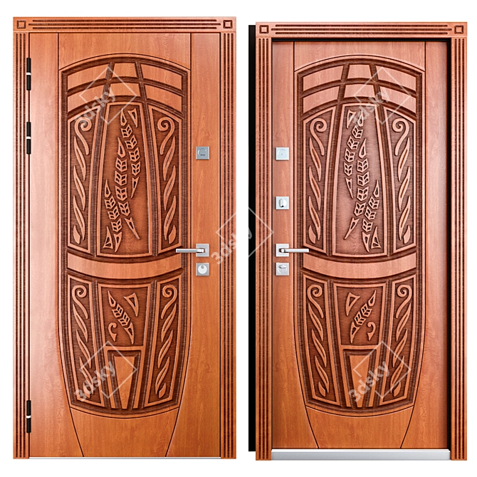 Gracia Metal Entrance Door: Abwehr Security 3D model image 3