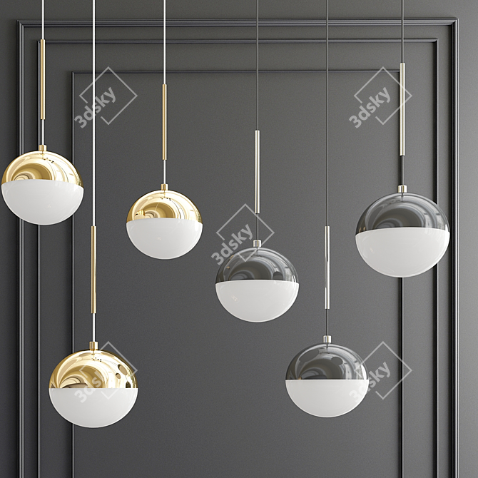 Sleek Glass Pendant Light 3D model image 2