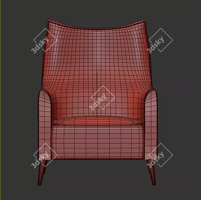 Nomad Teak Armchair 3D model image 3