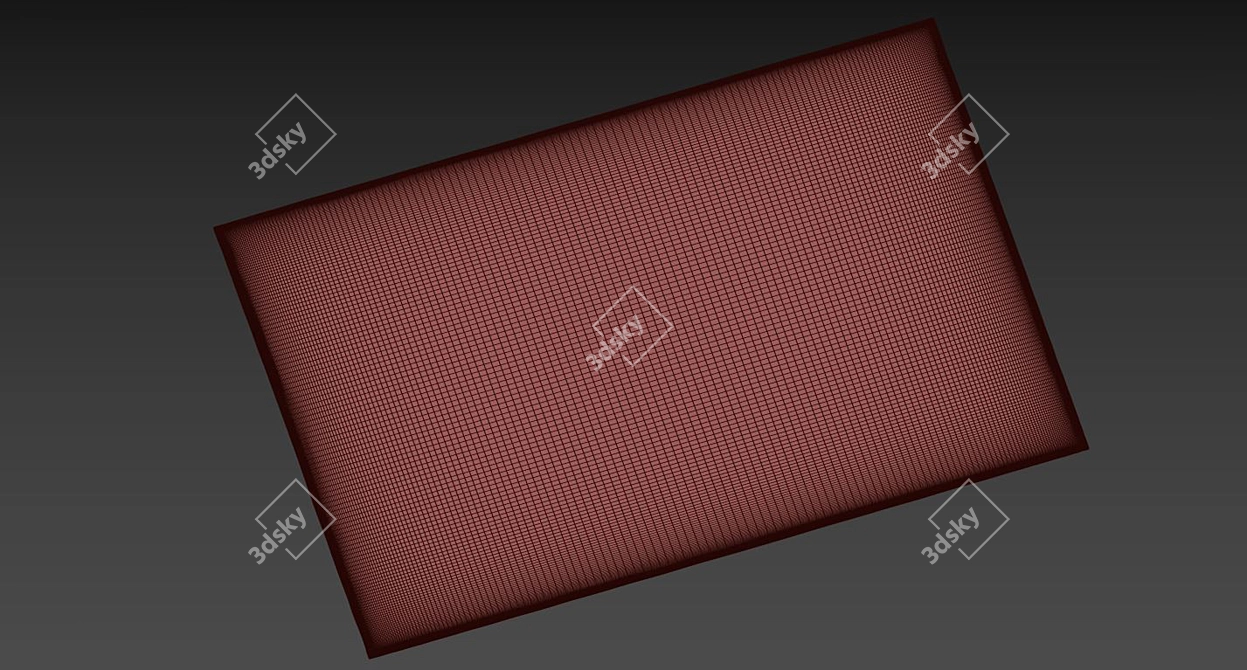 Title: Hand-Knotted Stripe Wool Rug 3D model image 4