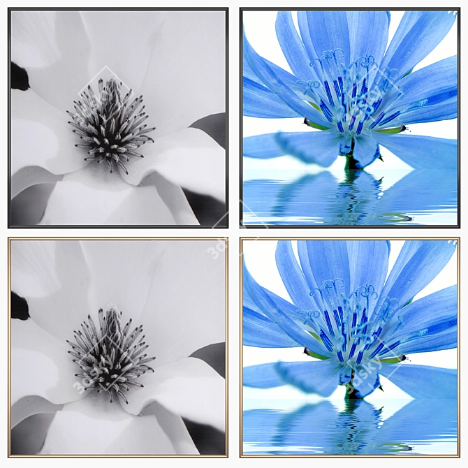 Modern Wall Art Set with Versatile Frames 3D model image 2