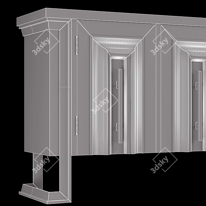 Elegant Walnut Buffet 240cm 3D model image 2