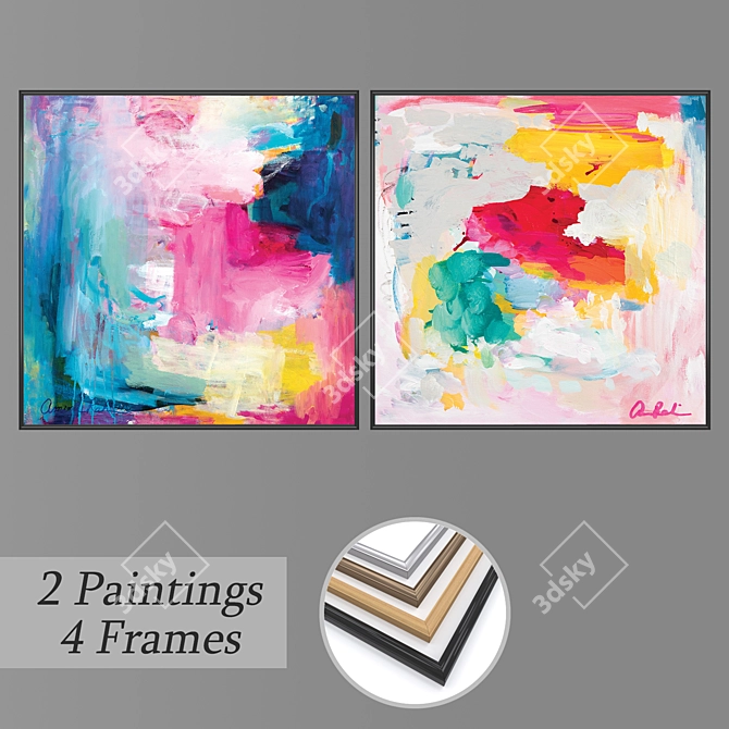 Modern Wall Art Set - No 945 3D model image 1