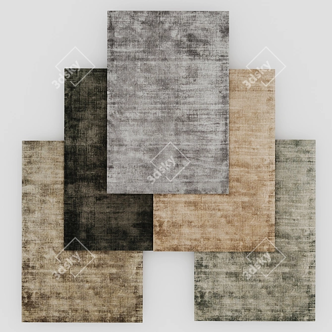 Contemporary Handwoven Silky Smooth Rug 3D model image 1