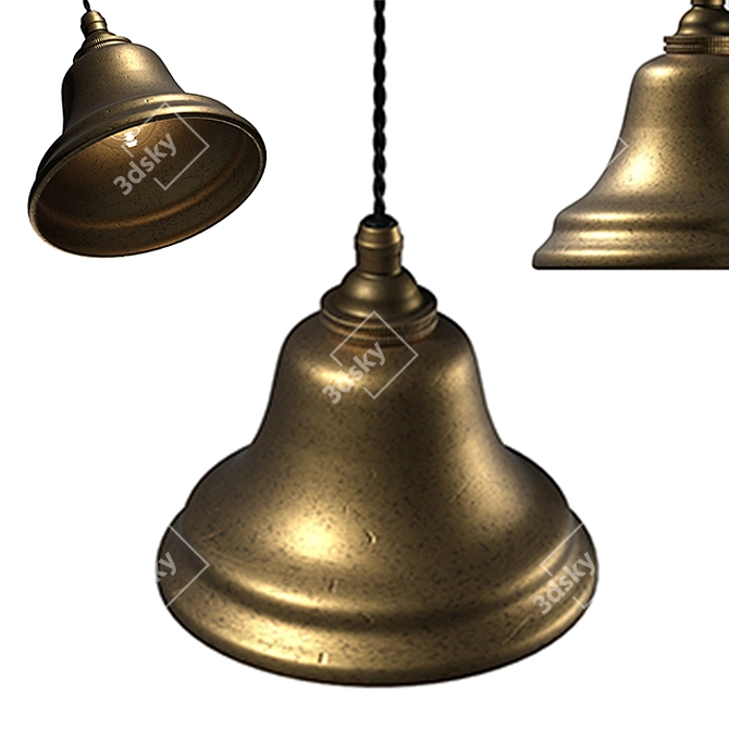 Vintage-inspired Brass Lampshade 3D model image 1