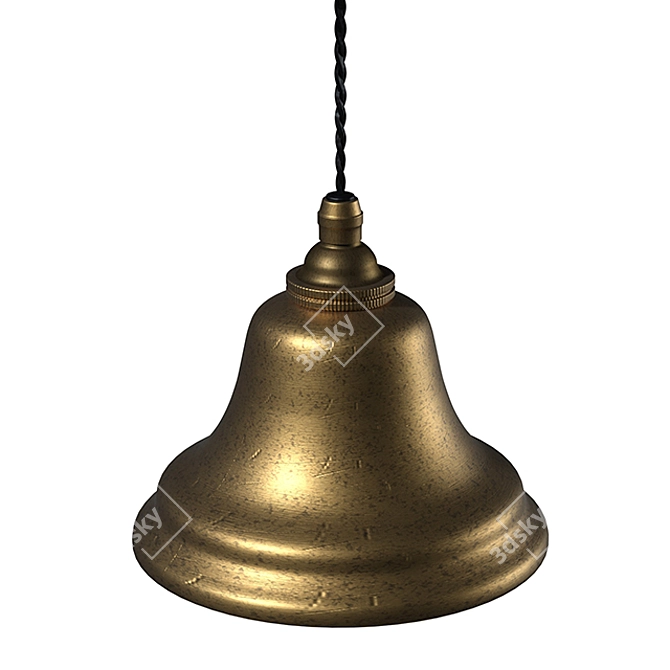 Vintage-inspired Brass Lampshade 3D model image 7