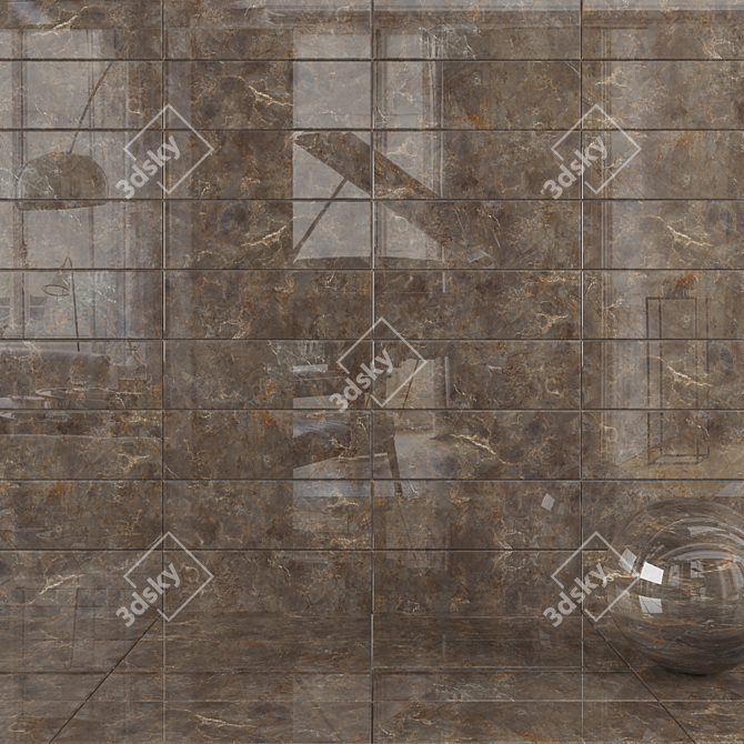 Bonita Brown Wall Tiles - Stunning Multi-texture Design 3D model image 1