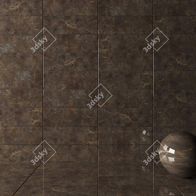 Bonita Brown Wall Tiles - Stunning Multi-texture Design 3D model image 2