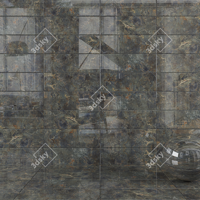 Green Bonita Tiles - 3D Textures Included 3D model image 1