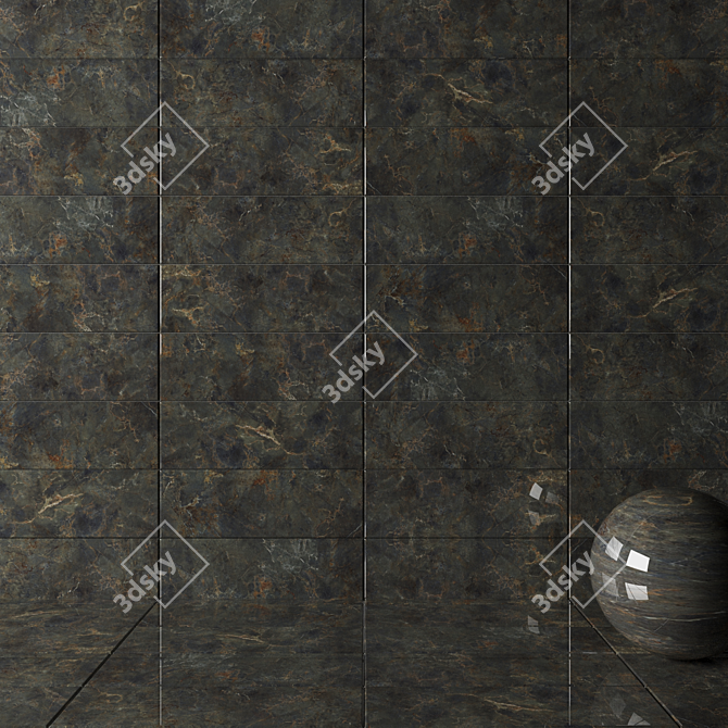 Green Bonita Tiles - 3D Textures Included 3D model image 2