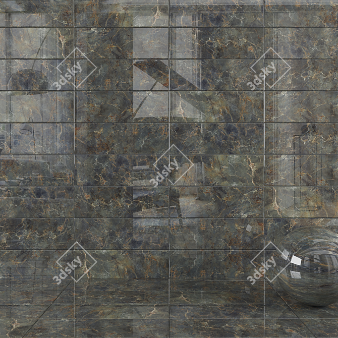 Bonita Green Wall Tiles - Set of 2 3D model image 1