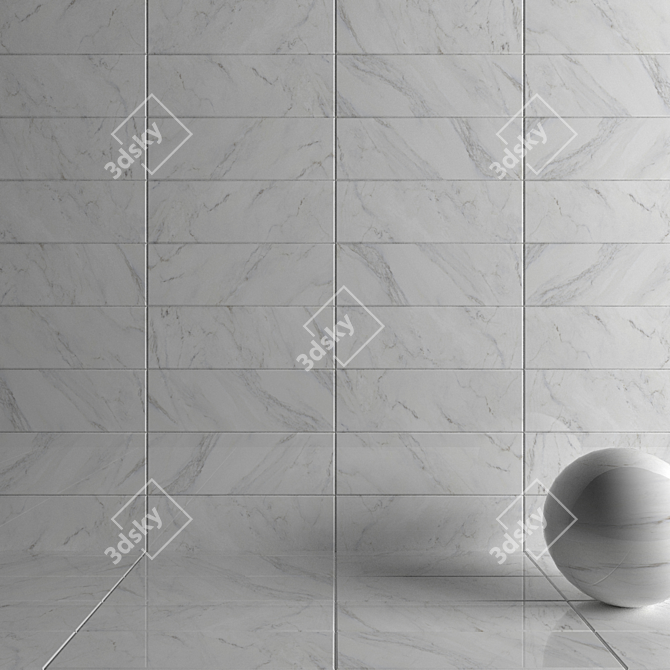 Escape White Wall Tiles: High-Quality, Multi-Texture Design 3D model image 3