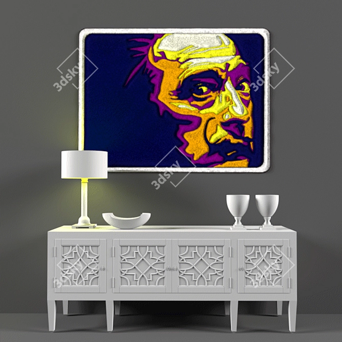 Abstract Vector Art Rug - "Masta Dali 3D model image 2