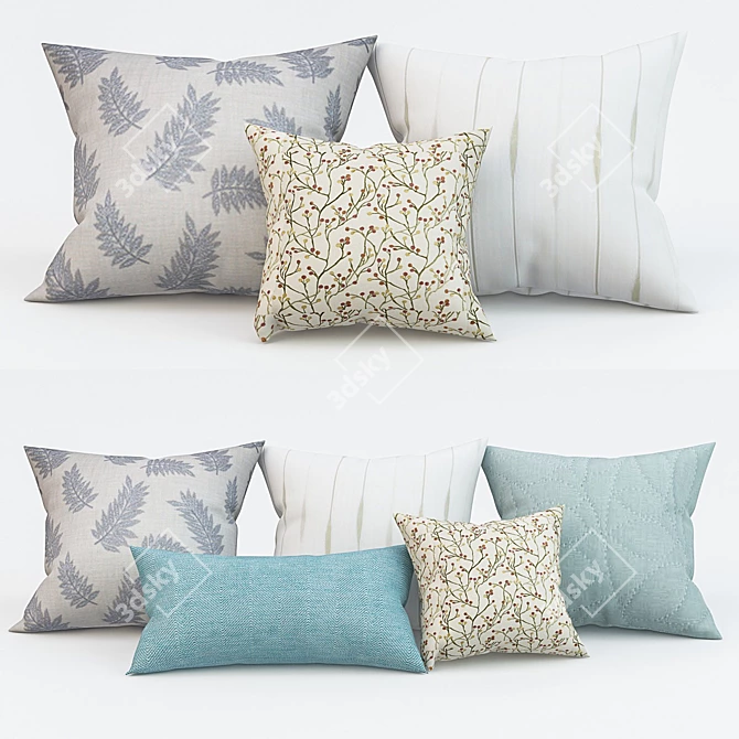 Modern Pillow Set: Perfect for Contemporary Interiors 3D model image 1
