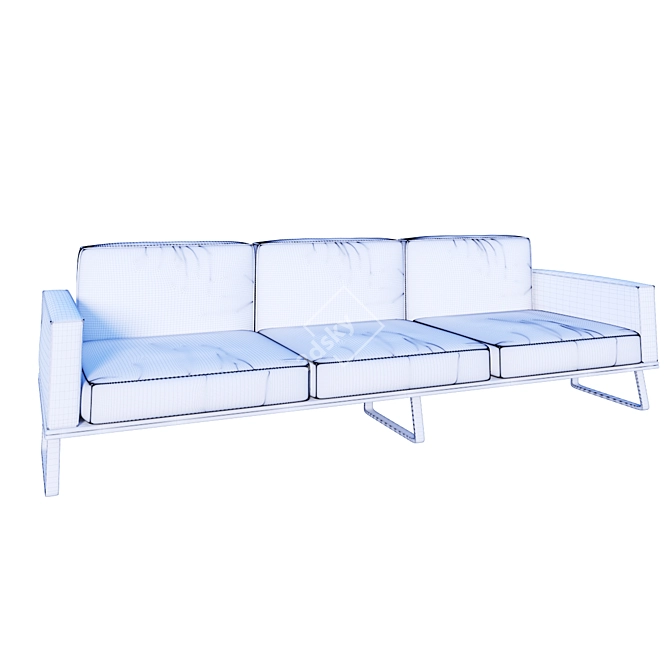 Elegant Leather Sofa 3D model image 2