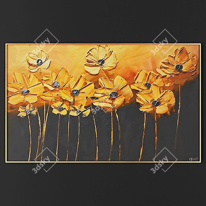 Elegant Framed Artwork 3D model image 1