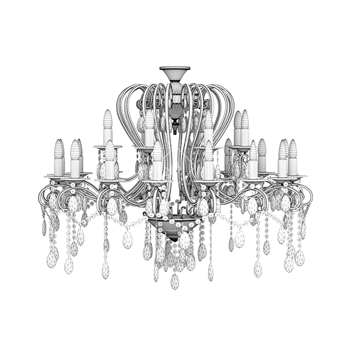 Title: Crystal Elegance Chandelier by CHIARO 3D model image 1