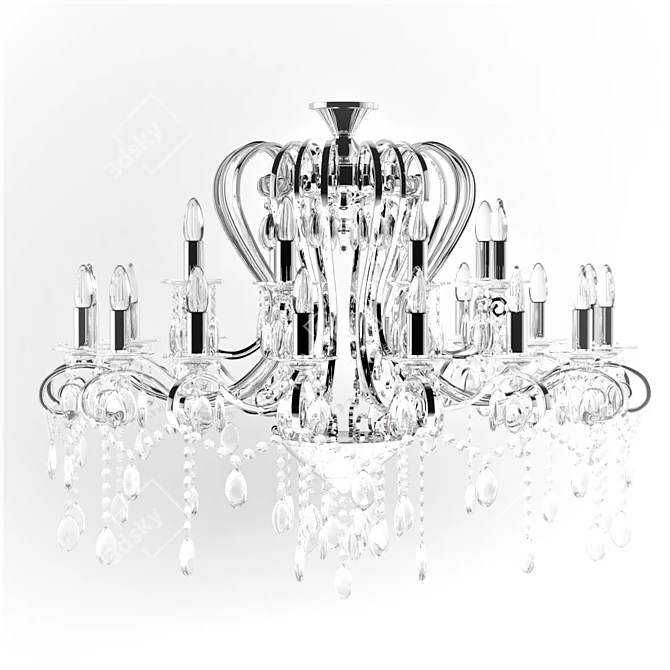 Title: Crystal Elegance Chandelier by CHIARO 3D model image 3