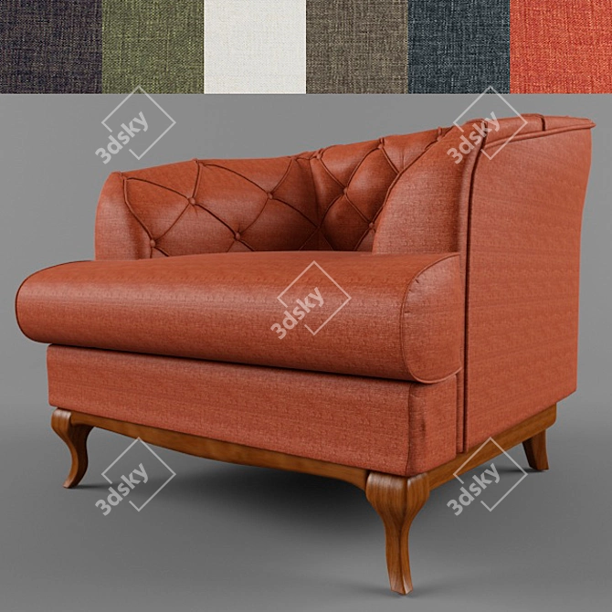 Davidos Passion Armchair: Stylish, Compact, Comfortable 3D model image 3